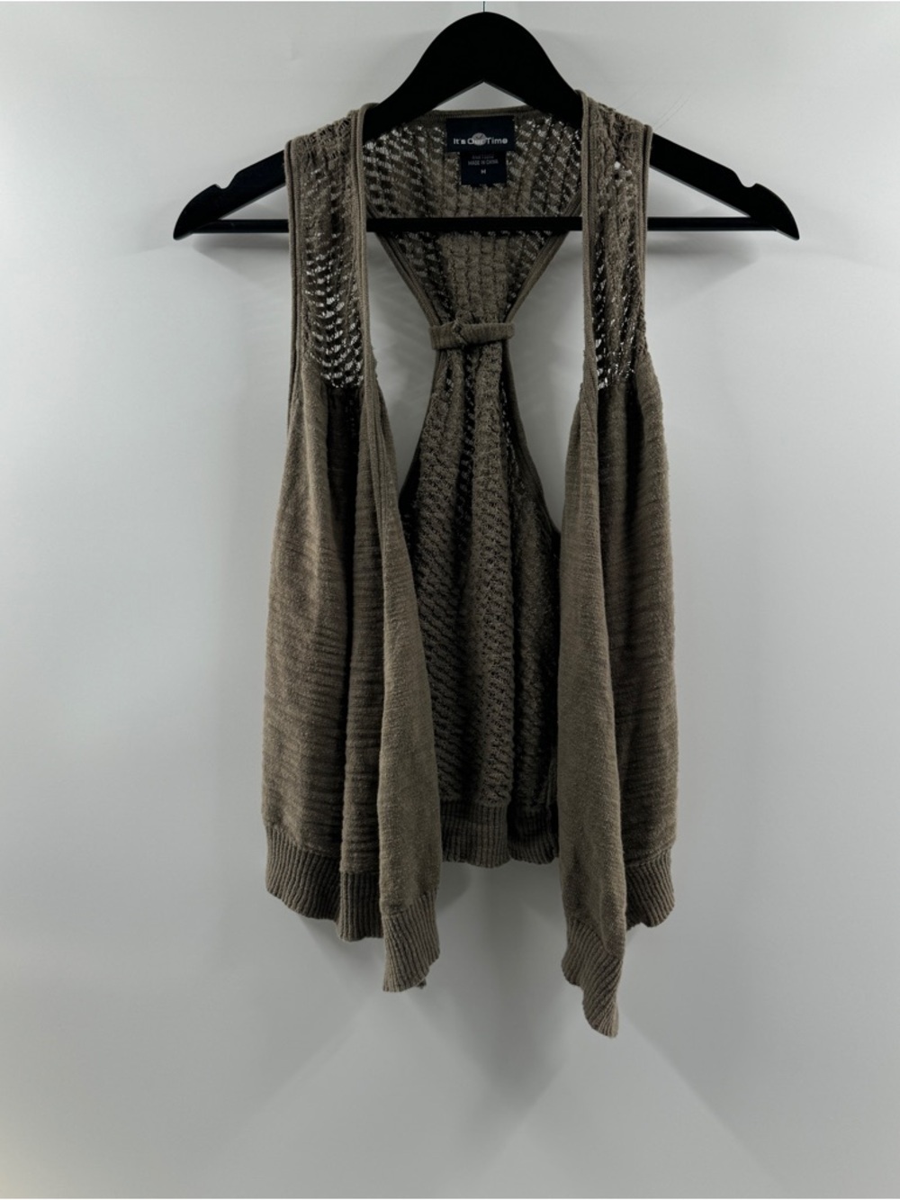 Its Our Time Brown Open Knit Cover Up – Women’s Medium Y2K Layering Piece